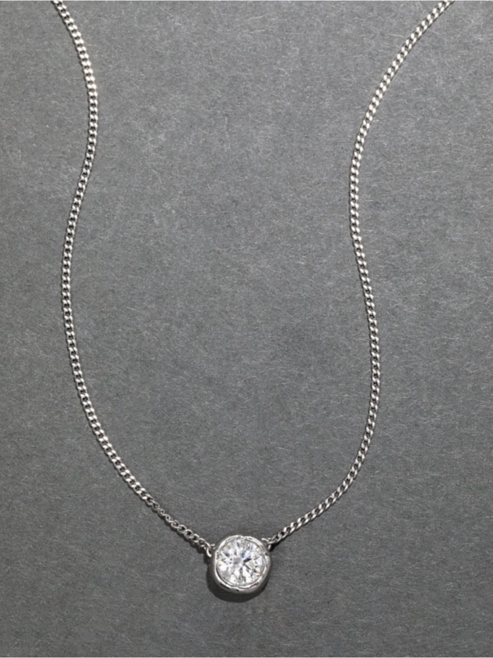 NEW Alexis Bittar Asterales Silver Solitaire C Z Necklace AU12